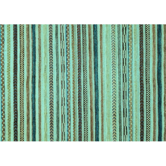 Ahgly Company Indoor Rectangle Oriental Light Blue Modern Area Rugs, 2' x 3'