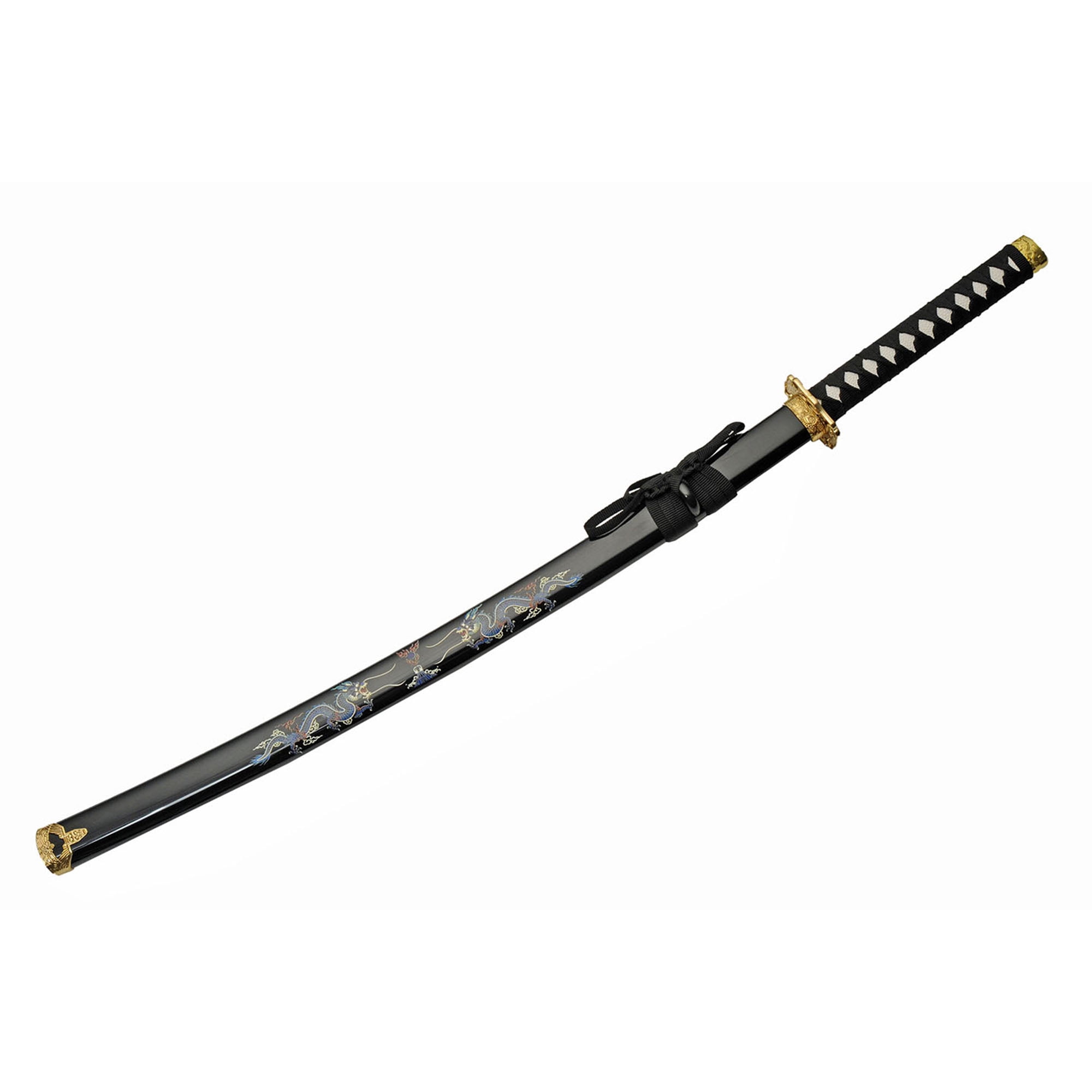 SZCO Double Dragon Samurai Display Piece, 39.5" Overall Length, Carbon Steel with Wrapped Handle Decorative Collectible & Home Display