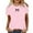 Pink, variant on Fashion Tshirts Womens Casual Shirt Round Neck Bow Print Short Sleeve Loose Fit Tshirts Fashion Blouses