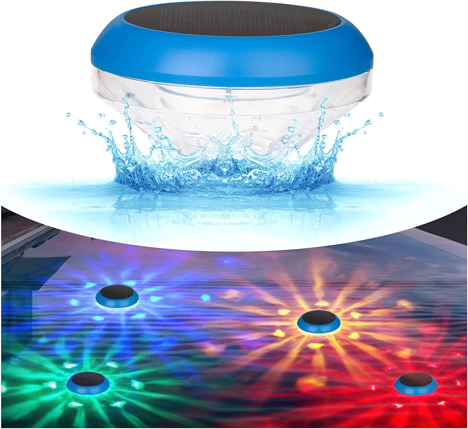 Floating Pool Lights, GAITON Solar Powered Outdoor LED Light Color