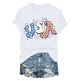 thumbnail image 5 of WUANDIXFA Summer Tops 250 Years American Flag Shirt for Women 250th Anniversary USA T Shirt Independence Day Shirts Tops White,2XL, 5 of 6