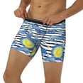thumbnail image 2 of Mens Extended Length Boxer Briefs - Starry Sky Yellow Moon Striped Underwear Boxer Briefs with Elastic Band, 2 of 5