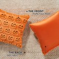 thumbnail image 5 of Jewlalo Halloween Throw Pillow Covers 18x18 Set of 2, Orange Evil Pumpkin Decorations Pillow Cases Soft Plush Faux Fur Wool Couch Cushion Case for Couch Bed Sofa Living Room Home Decor, 5 of 6