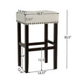 thumbnail image 3 of Erika Brown Backless Leather Bar Stool (Set of 2), 3 of 5