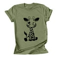 thumbnail image 5 of Gyedtr Oversized T Shirts for Women, Womens Summer Tops Giraffe Print Graphic Short Sleeve Crew Neck T-Shirt Plus Size Womens Cute Tops Green On, 5 of 6