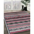 thumbnail image 3 of Ahgly Company Machine Washable Indoor Rectangle Industrial Modern Silver Pink Area Rugs, 5' x 8', 3 of 7