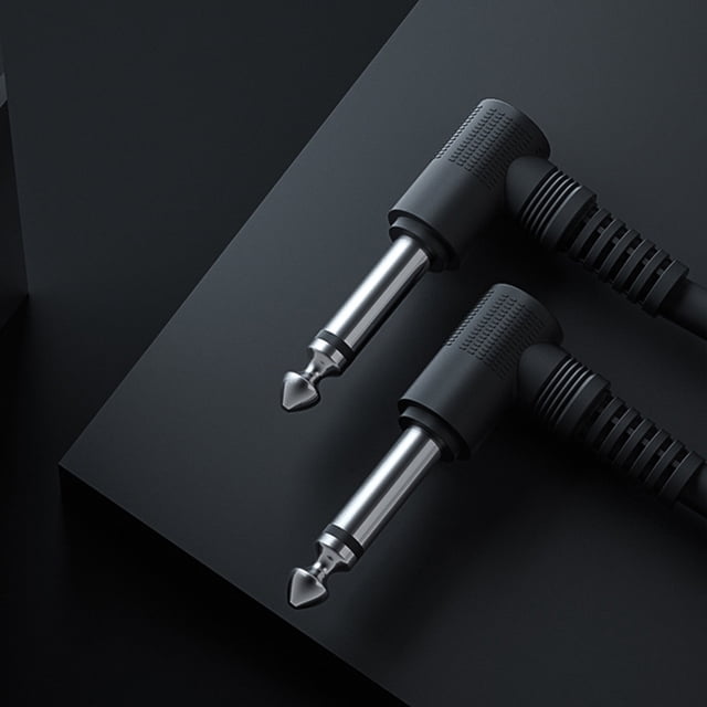 unbranded Cable Negro Con Conectores 1 Cuarto Pulgada Derecho A Angulado Para Conexión De Dispositivos