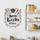 thumbnail image 1 of Adhesivos de pared de PVC para utensilios de cocina con forma de corona, 30 x 30 cm, 1 of 4