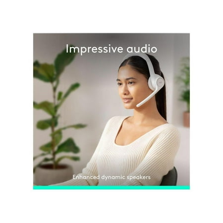 Logitech - Zone 300 Wireless Bluetooth On-ear Headset With Noise-Canceling Microphone - Off-White