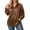 Brown, variant on Women's Button Shirts Collared Long Sleeve Office Blouses - Elegant Work Tunic Top for Daily Wear and Party