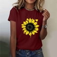 thumbnail image 2 of Yhmxh T-shirts pour Femmes T-shirt Imprimé pour Amoureuse Col Rond Manches Courtes Hauts d'Été pour Femmes T-shirts d'Été sous-Vêtements T-shirts pour Femmes, 2 of 5