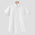thumbnail image 6 of Ceisia Men's Regular Straight Short Sleeve Flax Shirt Solid Color Casual Spring Summer Shirt Gift, 6 of 8