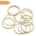 thumbnail image 3 of Uxcell 20Pack 60mm(2.4inch) Natural Wood Rings Unfinished Wood Pieces Circle Ornaments, 3 of 6