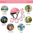 KAMUGO Kids Bike Helmet and Knee Pads 7Pcs ,Helmets for Kids Adjustable
