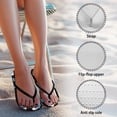 thumbnail image 6 of Chririnla Women's Skull Butterfly Print Beach Sandals Casual Comfortable Yoga Mat Thong Sandal with Arch Support Quick Dry Non-Slip Walking Vacation Shower Shoes, 6 of 7