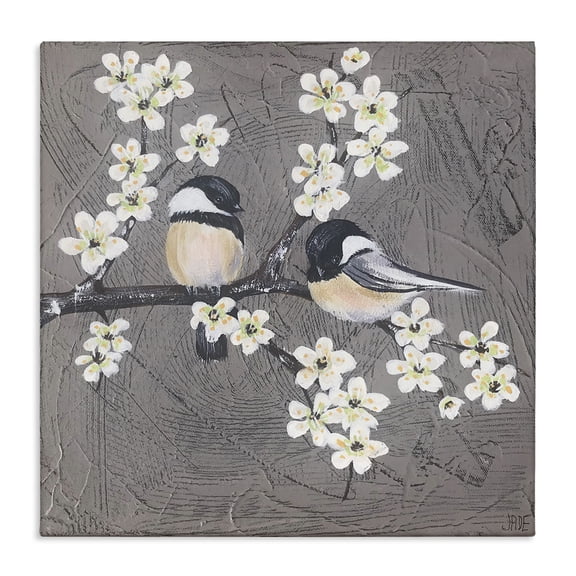 Stupell Industries Rustic Lodge Bird Pair on Branch Canvas Art, 17 x 17, by Jade Reynolds