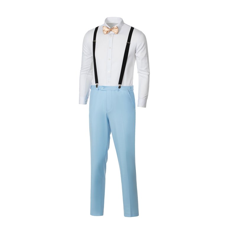 ETHAN Suspenders for Men Adjustable Fashion 4 Pieces Set for