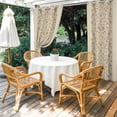 thumbnail image 4 of Outdoor Curtains for Patio Waterproof, Japanese Outdoor Privacy Panels Grommet, Beige Farmhouse Retro Floral Leaf Pattern Blackout Outside Curtains for Porch/Cabana/Pergola/Gazebo 54"x95", 2 Panels, 4 of 8
