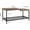 Retro color, variant on Accreate Rustic Brown Center Table - Industrial 2-Tier Coffee Table with Mesh Shelf & Metal Frame