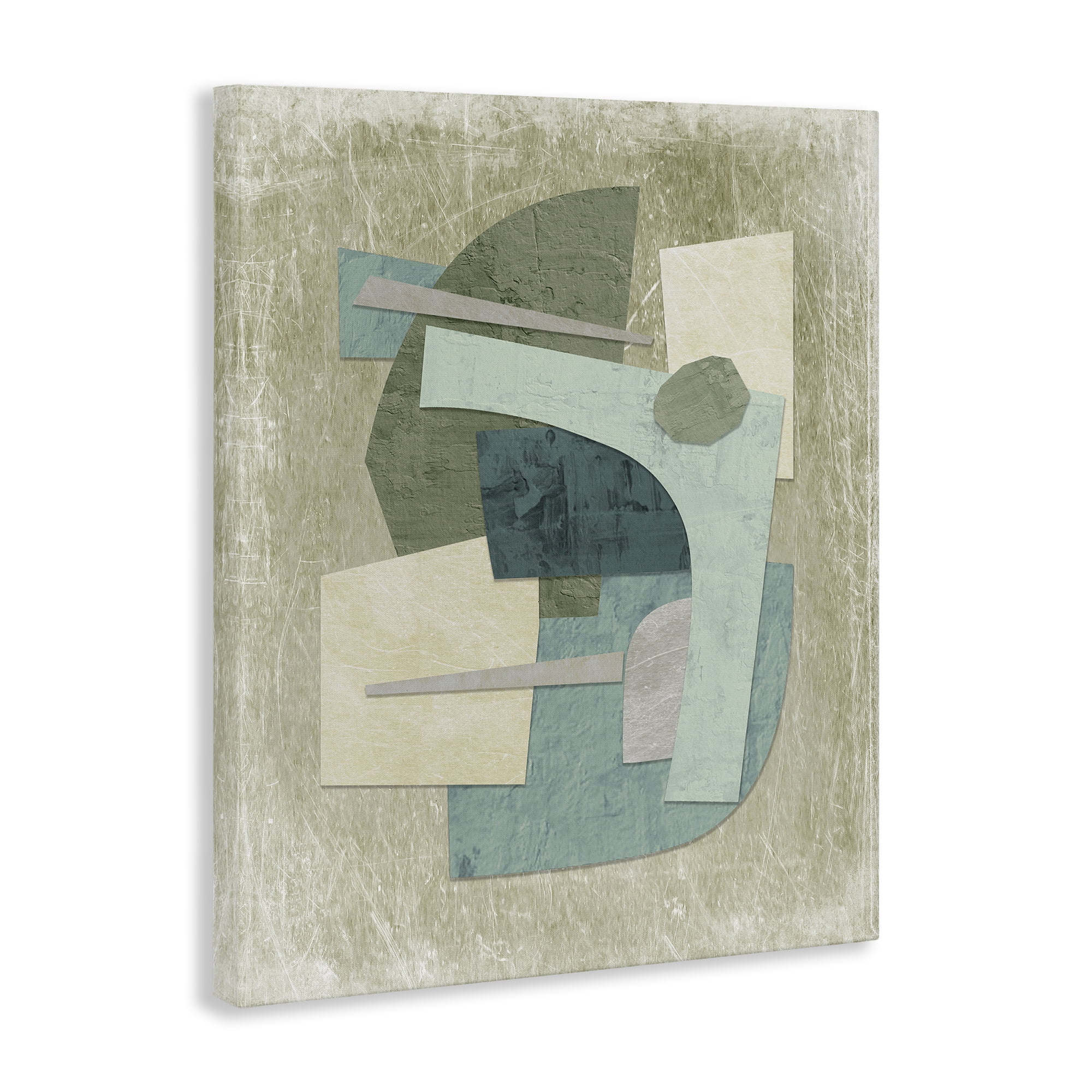 Stupell Industries Layered Neutral Arrangement Abstract Painting Wrapped Canvas Art Print Wall Art, 24 x 30