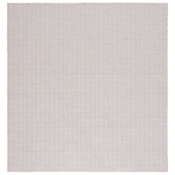 SAFAVIEH Hampton Ali Diamond Indoor/Outdoor Area Rug, Light Pink/Multi, 6'5" x 6'5" Square