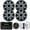 Silver LED, variant on Kicker Marine Bluetooth USB RCA Stereo Receiver w/Remote Bundle with (QTY 4) 6.5" 2-Way 195W Max Coaxial Marine LED Speakers w/ White Grilles, LED Remote, 50-Ft 16-Gauge Wire, Antenna