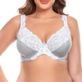 thumbnail image 3 of Women's Plus Size Sexy Lace Full Coverage Unpadded Underwire Bras Minimizer Mesh Bras for Big Bust 44B, 3 of 7