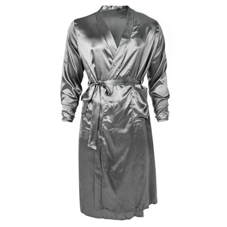 f and f grey silky robe