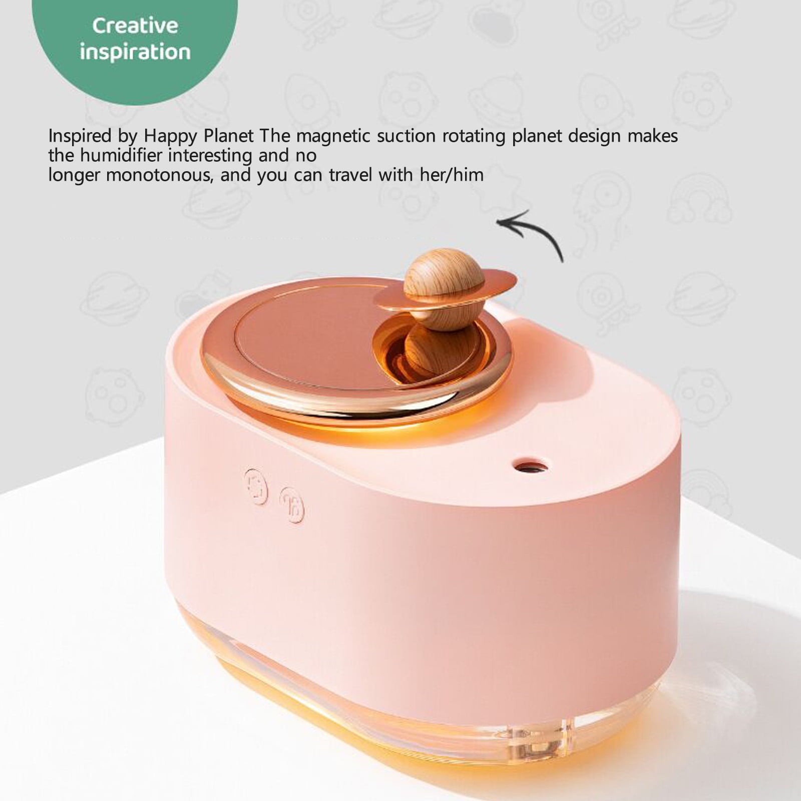 TUOBARR Cool Mist Humidifiers For Bedroom, Portable Small Desktop Humidifier With Night Light, USB Mini Rotating Humidifiers For Bedroom & Office Desk