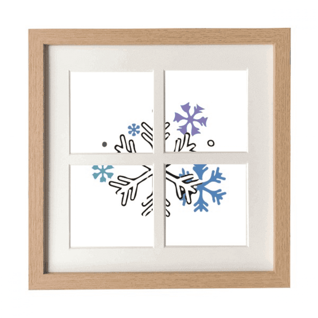 Météo Hiver Neige Illustration Modèle Cadre Mur Table Affichage 4 Ouvertures Image
