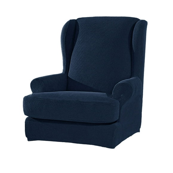maskred 2pieces Soft Furniture Protector pour Fauteuil Fauteuil Aile Protector Sofa Propre et Sûr Unique Bleu Foncé