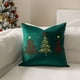 thumbnail image 1 of Funda de Cojín Navideña con Bordado de Árbol de Navidad, Diseño Verde Flocado, 45X45Cm, Ideal para Decorar El Sofá | Funda de Cojín para Fiestas Navideñas (1 Unidad), 1 of 7