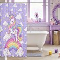 thumbnail image 3 of Manfei Cartoon Unicorn Rainbow Shower Curtain 72Wx72L,Cute Stars Polka Dots Bathroom Curtain, 3 of 6