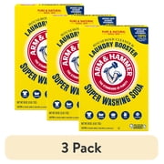 (3 pack) ARM & HAMMER Super Washing Soda Powder Laundry Detergent Booster & Household Cleaner, 55 oz