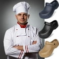 thumbnail image 7 of Men Chef Clogs Slip Resistant Garden Clogs with Arch Support Safety Nursing Shoes Work Shoes Water Oil Resistant for Men Food Service, 7 of 7