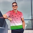 thumbnail image 4 of Pofeuu Watermelon Print Men's Loose Fit Midweight Short-Sleeve Pocket Polo-4X-Large, 4 of 6