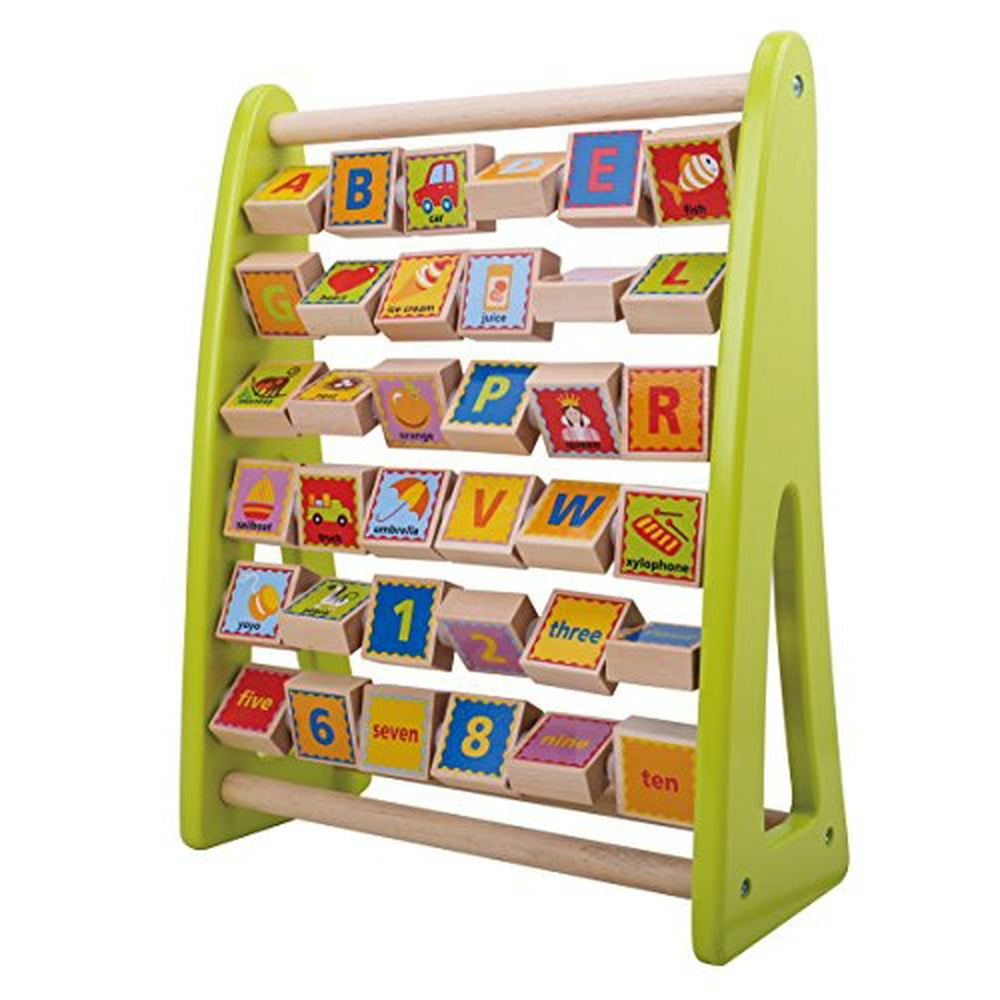 Alphabet Abacus Wooden Toy for ABC123 Learning Skills