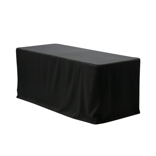 6 Ft Fitted Polyester Tablecloth, Tablecloths For 6 Foot Round Tables