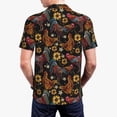 thumbnail image 5 of Vsdgher Sunflower Rooster Print Men's Short Sleeve Stretch Polo Shirt, Moisture-Wicking Performance Polo Shirt, 5 of 8