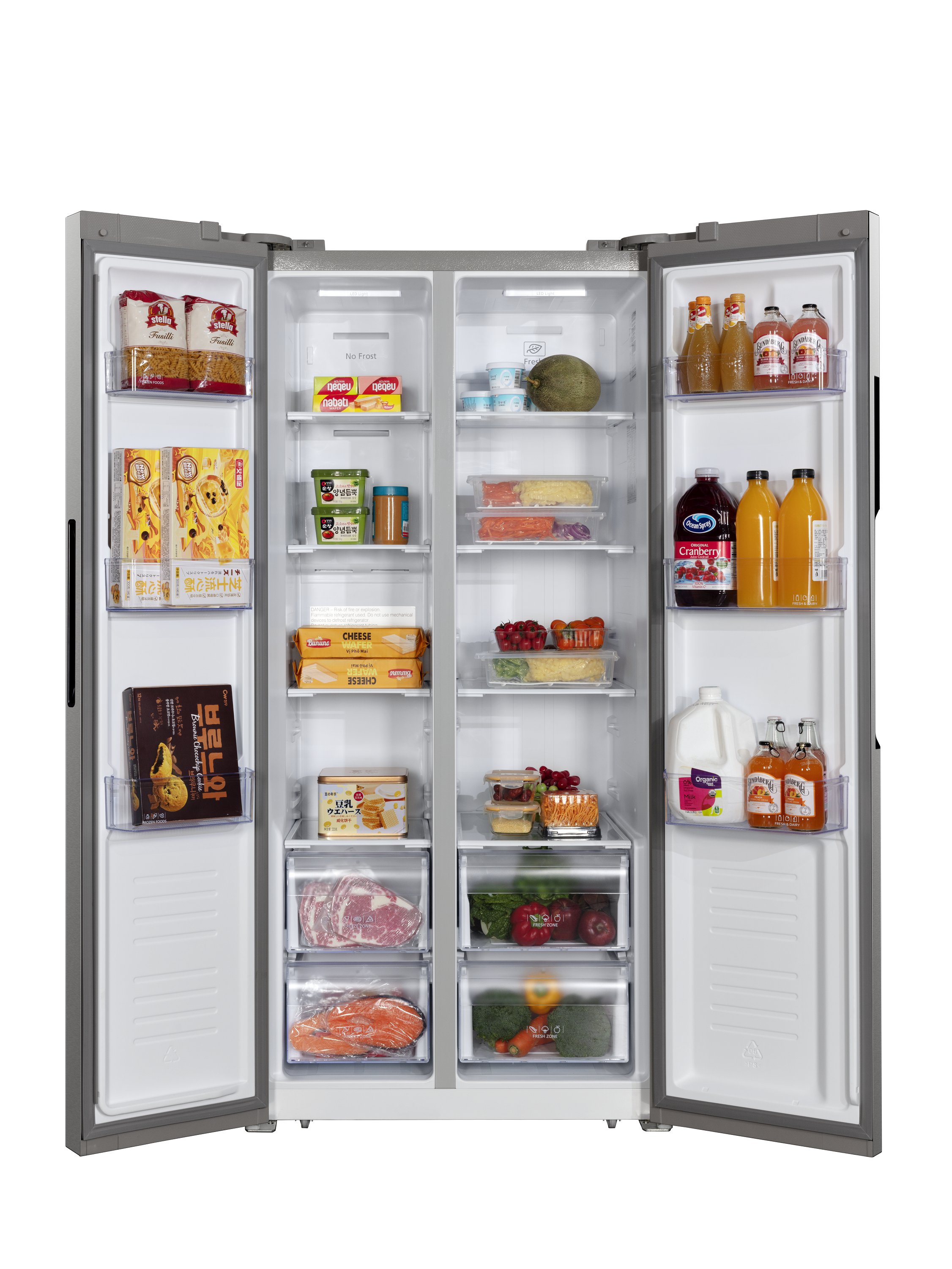 Hamilton Beach 15.6 cu. Ft. Side by side Stainless Refrigerator, Freestanding Installation, HZ8551 - image 2 of 6