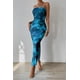 thumbnail image 4 of Vestido PRETTYGARDEN Strapless Maxi Bodycon Floral Azul Talla L, 4 of 6