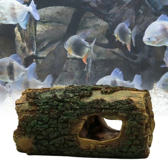 Cheers US Resin Hollow Tree Trunk Betta Log Aquarium Decorations Ornament Fish House Cave Wood House Decor for Small and Medium Fish Tank