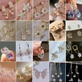 thumbnail image 4 of BLOPQ Gorgeous 925 Silver Earrings Stud Crystal Cubic Zircon Dangle Wedding Women-001-Multilayer Circle, 4 of 9