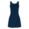 thumbnail image 5 of ZQGJB Womens Athletic Romper One Piece Workout Outfits Trendy Solid Color Side Slit Tennis Dresses Exercise Golf Skorts Onesies Navy M, 5 of 9