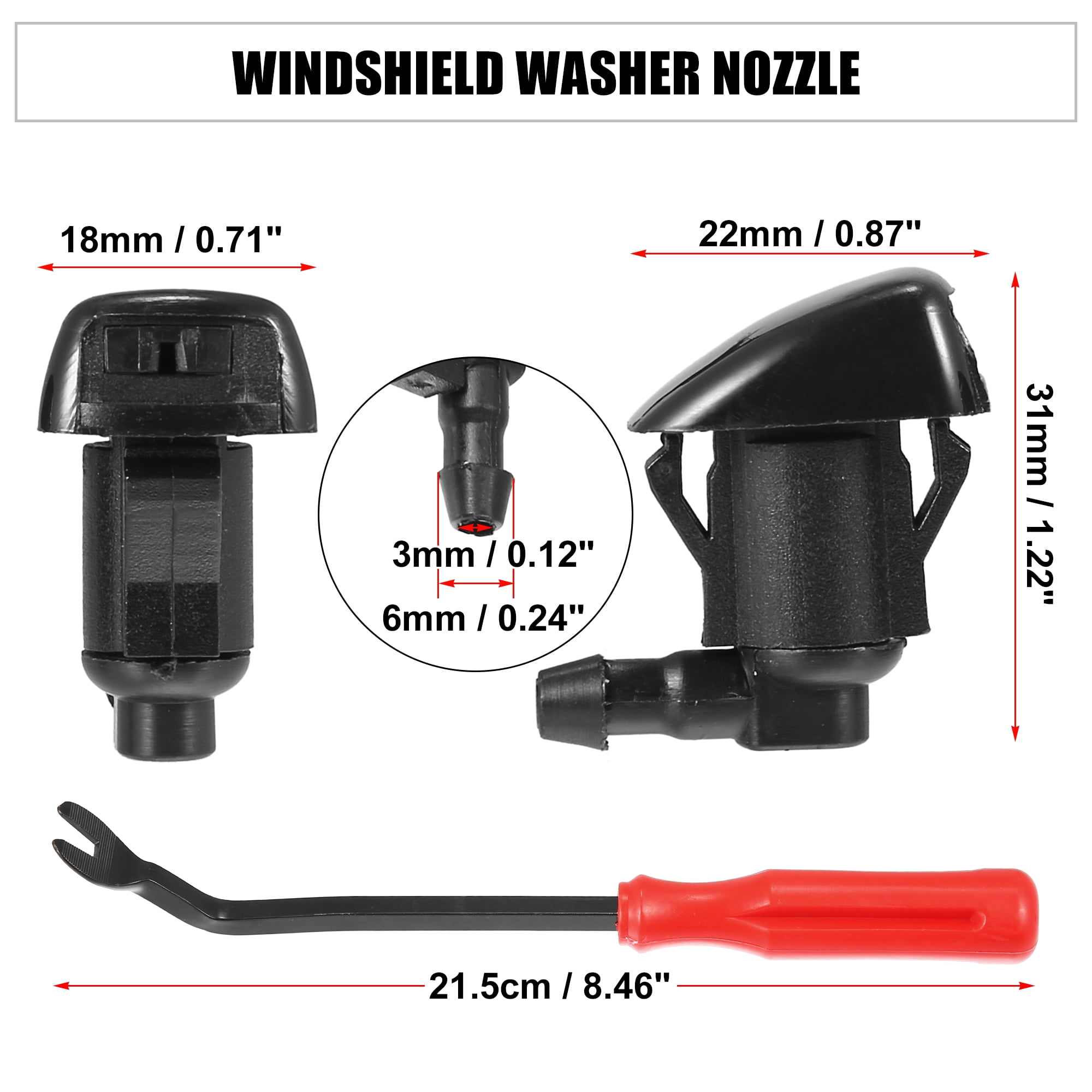 Unique Bargains Windshield Washer Nozzles Kit 15247800 for GMC Acadia 2011-2012 1 Set
