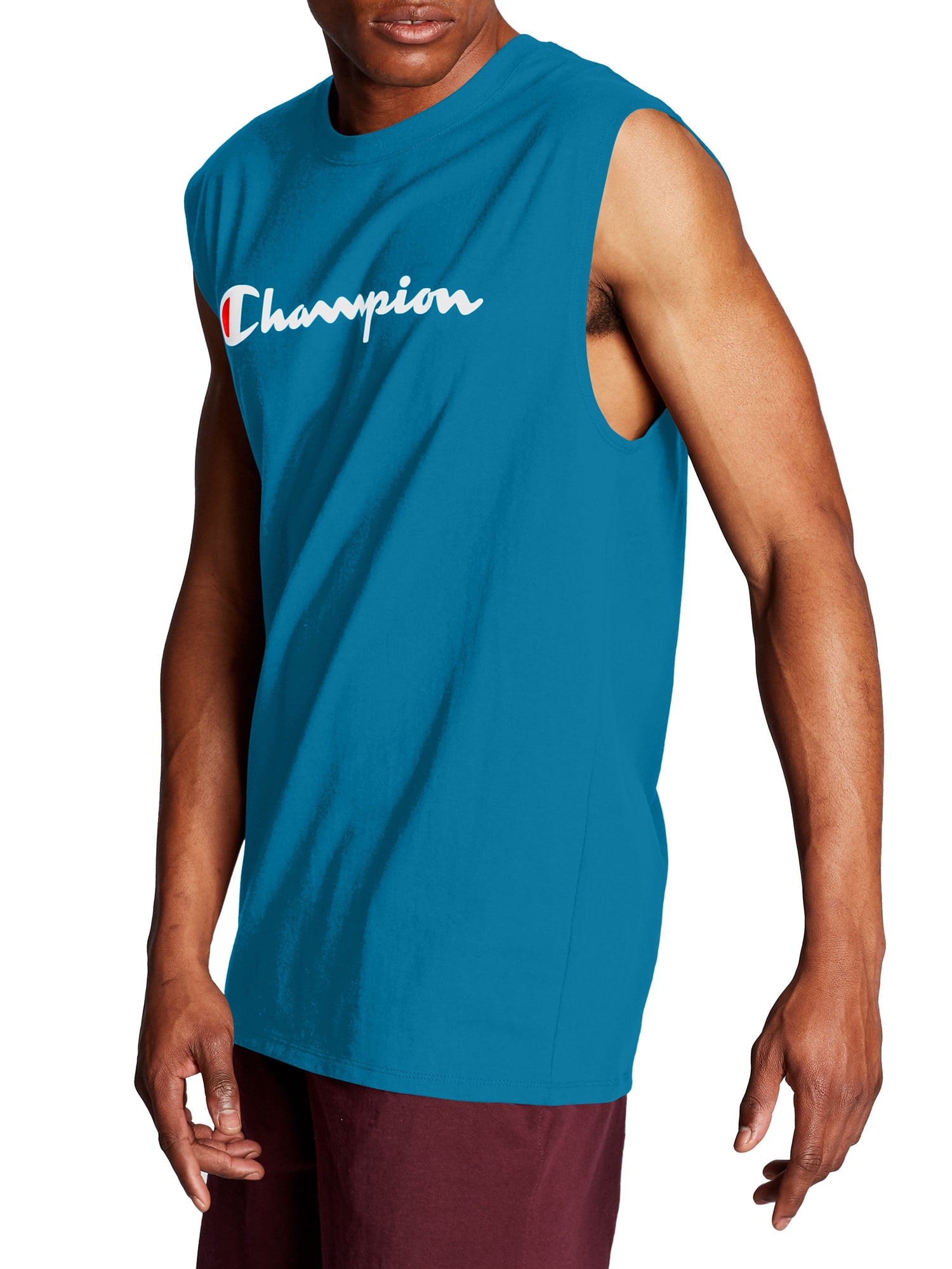 Champion Men's and Big Men's Script Logo Classic Jersey Muscle Tee, Sizes S-2XL