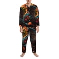 thumbnail image 3 of Fotbe Classic Floral Blue Skate Shoes Pattern Long Sleeve Pajama Set for Men,Sleepwear Set,2-piece Loungewear Set,Soft PJs Comfy Nightwear with Pockets-X-Large, 3 of 7