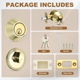 thumbnail image 2 of Uxcell Cylinder Deadbolt Door Lock Round Entry Front Door Handle Sets for Door Gold Tone, 2 of 7