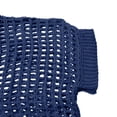 thumbnail image 6 of Womens Summer Scoop Neck Short Sleeve Sweater Casual Crochet Hollow Out Knit Tops Pullover Shirts Beach Coverup Womens Summer Boho Tops Navy S, 6 of 8