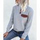 thumbnail image 3 of Jersey con cuello superior, sudadera para mujer, sudadera con cuello levantado y botones, sudadera para mujer, uso conveniente, 3 of 6